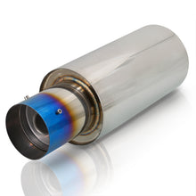 Load image into Gallery viewer, Universal 3&quot; Inlet / 4&quot; Straight Tip N1 Style Stainless Steel Exhaust Muffler Burnt
