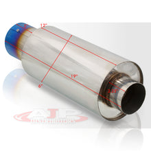 Load image into Gallery viewer, Universal 3&quot; Inlet / 4&quot; Straight Tip N1 Style Stainless Steel Exhaust Muffler Burnt
