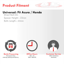 Load image into Gallery viewer, Acura Honda 22mm Aluminum Hood Riser Spacer Polished
