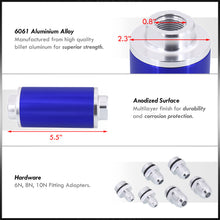 Load image into Gallery viewer, Universal High Flow Inline Fuel Filter Kit Blue
