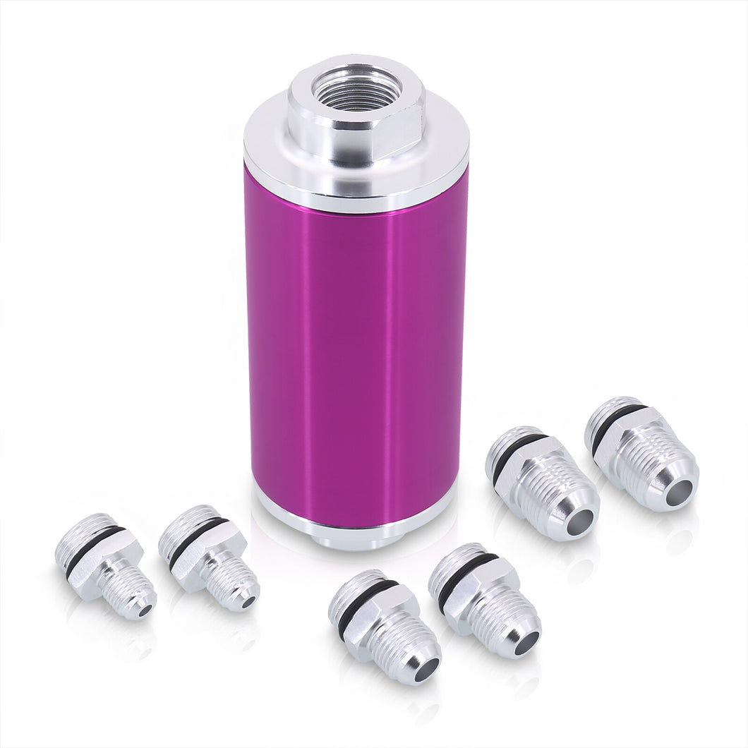 Universal High Flow Inline Fuel Filter Kit Purple
