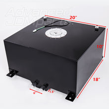 Load image into Gallery viewer, Universal 60 Liter / 15 Gallon Black Aluminum Fuel Cell Tank W/ Chrome Cap
