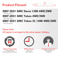 Load image into Gallery viewer, Chevrolet Silverado 1500 2007-2021 / Avalanche 2007-2013 / Suburban 1500 2007-2021 / Tahoe 2007-2021 / GMC Sierra 1500 2007-2021 / Yukon 2007-2021 / Yukon XL 1500 2007-2021 2.5&quot; Front U Shape Leveling Lift Kit Silver
