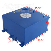 Load image into Gallery viewer, Fuel Cell Tank 40 Liter / 10 Gallon Blue Aluminum Chrome Cap
