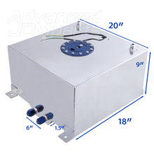 Load image into Gallery viewer, Fuel Cell Tank 50 Liter / 13 Gallon Chrome Aluminum Blue Cap
