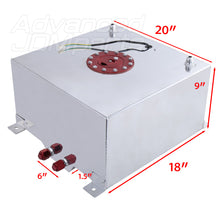 Load image into Gallery viewer, Fuel Cell Tank 50 Liter / 13 Gallon Chrome Aluminum Red Cap
