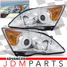 Load image into Gallery viewer, Honda CRV 2007-2011 Factory Style Projector Headlights Chrome Housing Clear Len Amber Reflector
