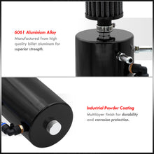 Load image into Gallery viewer, Universal 300ML Cylinder Oil Catch Can Tank 8.25&quot;x3.25&quot;x3.25&quot; with Breather Filter Black
