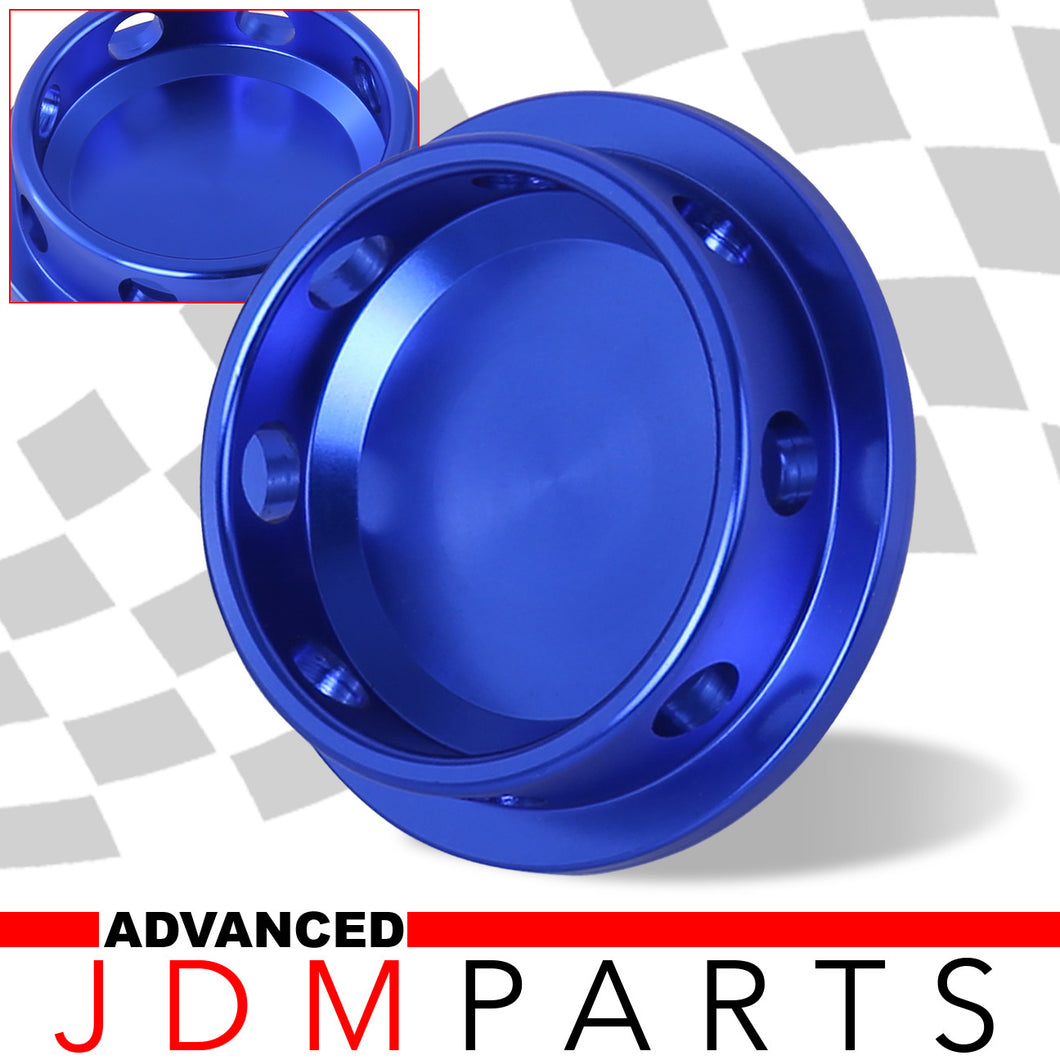 Mitsubishi Aluminum Round Circle Hole Style Oil Cap Blue