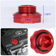 Load image into Gallery viewer, Toyota Aluminum Octogon Screw Style Oil Cap Red
