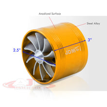 Load image into Gallery viewer, Universal 2.5&quot; Single Fan Fuel Saver Gold
