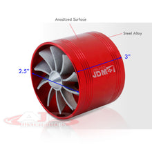 Load image into Gallery viewer, Universal 2.5" Single Fan Fuel Saver Red
