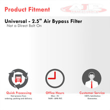 Load image into Gallery viewer, Universal 2.5&quot; Air Intake Bypass Filter Black

