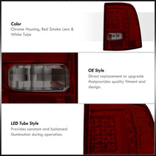 Load image into Gallery viewer, Ford Explorer 2002-2005 LED Bar Tail Lights Chrome Housing Red Smoke Len White Tube
