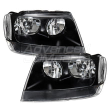 Load image into Gallery viewer, Jeep Grand Cherokee 1999-2004 Factory Style Headlights Black Housing Clear Len Clear Reflector
