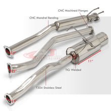 Load image into Gallery viewer, Honda Civic EX 2001-2005 N1 Style Stainless Steel Catback Exhaust System (Piping: 2.5&quot; / 65mm | Tip: 4.5&quot;)
