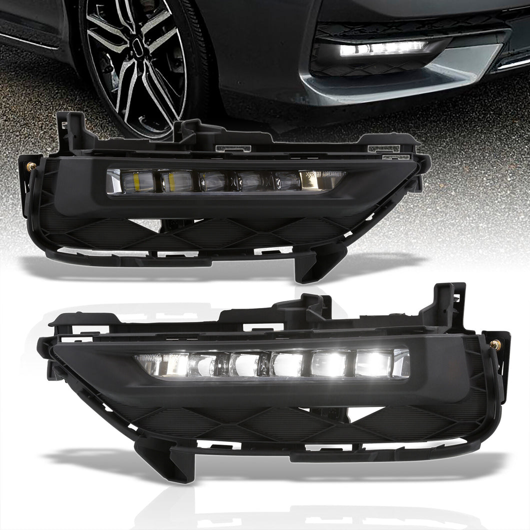 Honda Accord 2DR 2016-2017 Front Fog Lights Clear Len (Includes Switch & Wiring Harness)