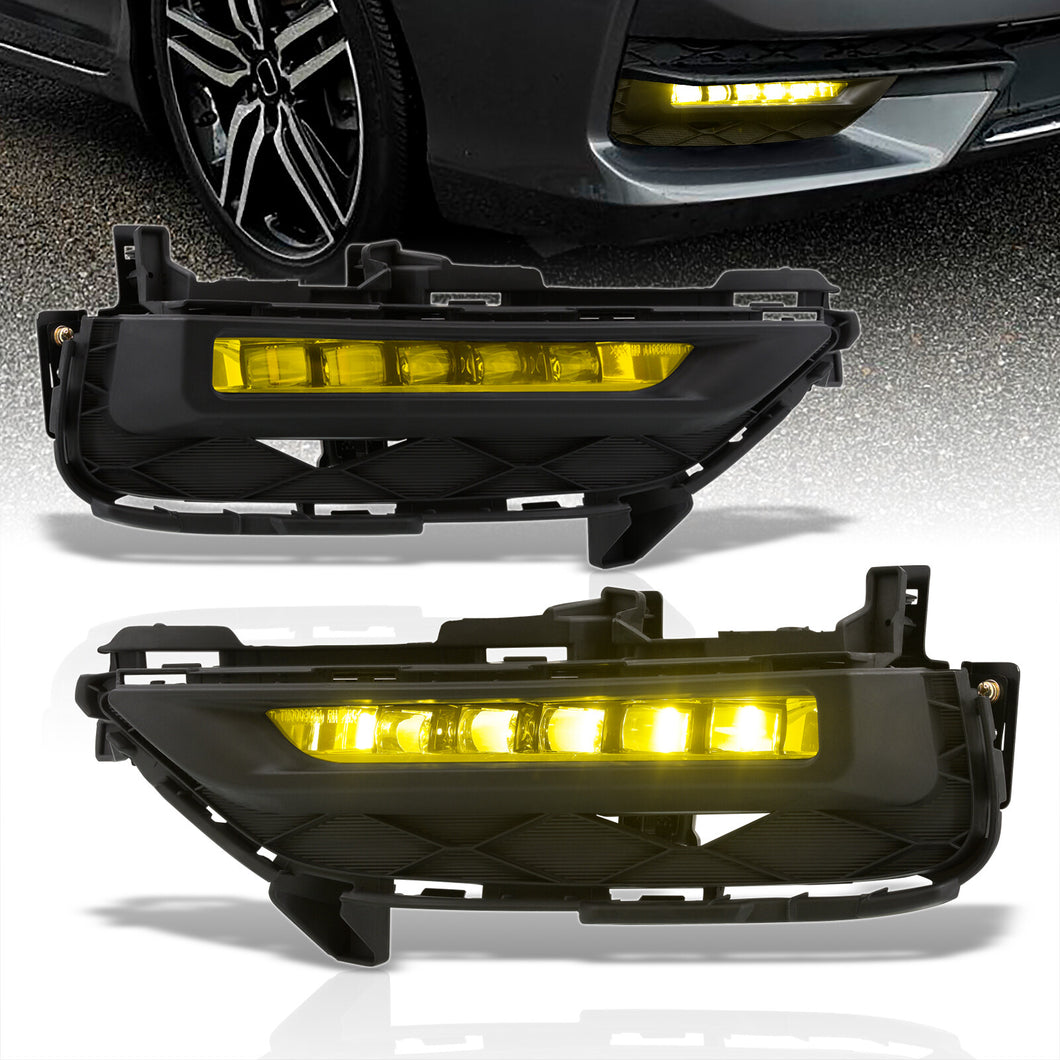 Honda Accord 2DR 2016-2017 Front Fog Lights Yellow Len (Includes Switch & Wiring Harness)