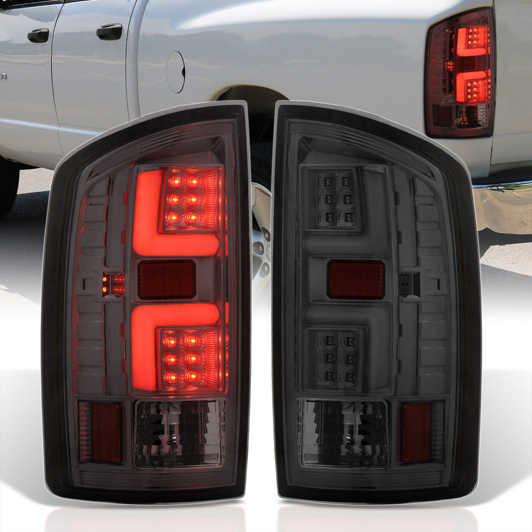 Dodge Ram 1500 2007-2008 / 2500 3500 2007-2009 LED Bar Tail Lights Chrome Housing Smoke Len White Tube (Excluding OEM LED Models)