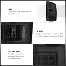 Load image into Gallery viewer, Dodge Ram 1500 2007-2008 / 2500 3500 2007-2009 LED Bar Tail Lights Chrome Housing Smoke Len White Tube (Excluding OEM LED Models)
