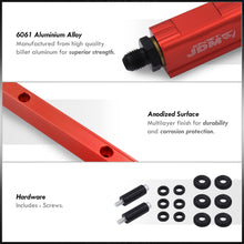 Load image into Gallery viewer, JDM Sport Nissan RB25 Fuel Rail Red with Black Fittings
