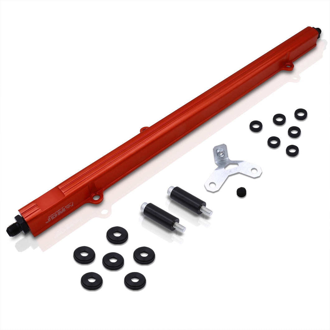 JDM Sport Toyota 2JZ Fuel Rail Red with Black Fittings