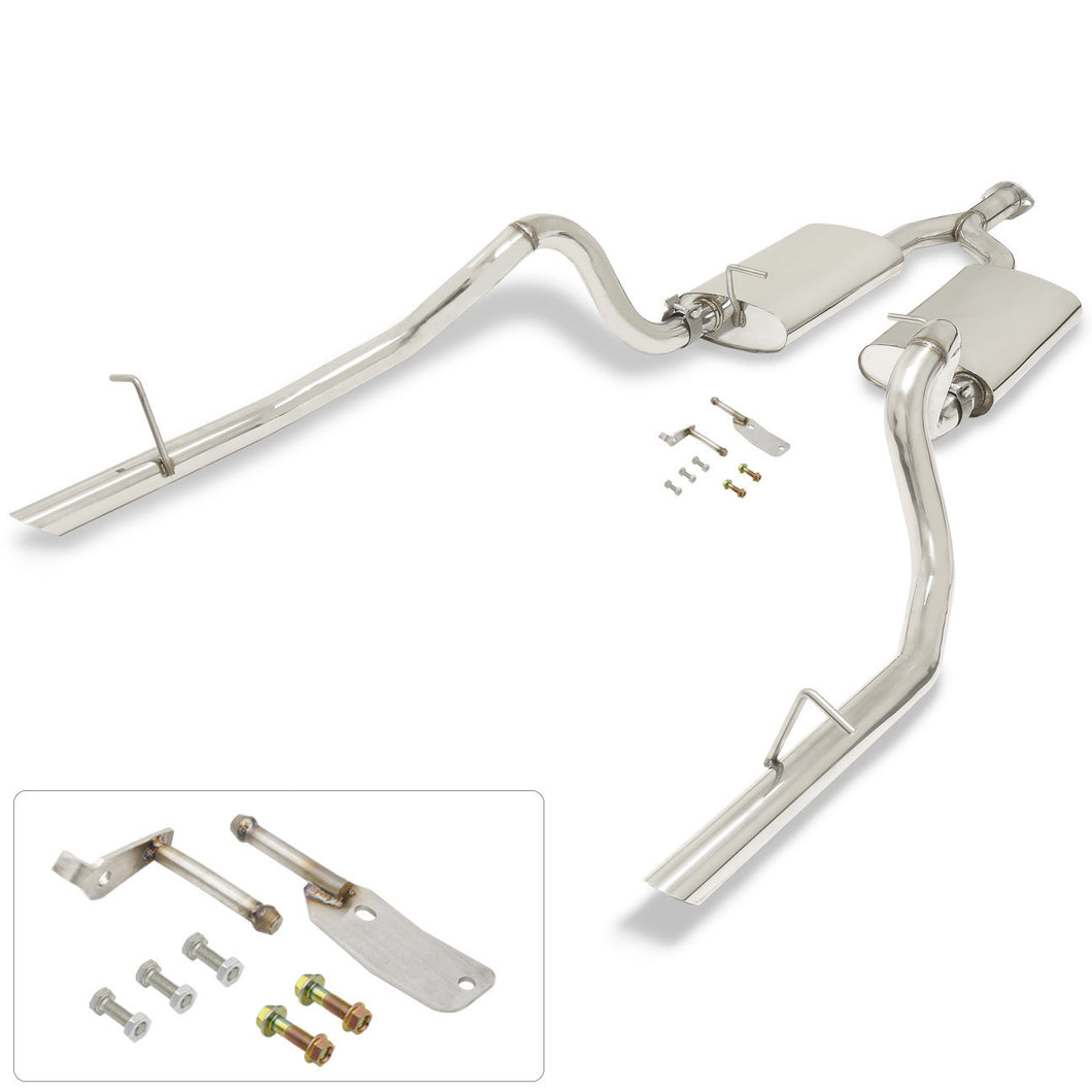 Ford Mustang 3.8L V6 1999-2004 Dual Tip Stainless Steel Catback Exhaust System (Piping: 2.75