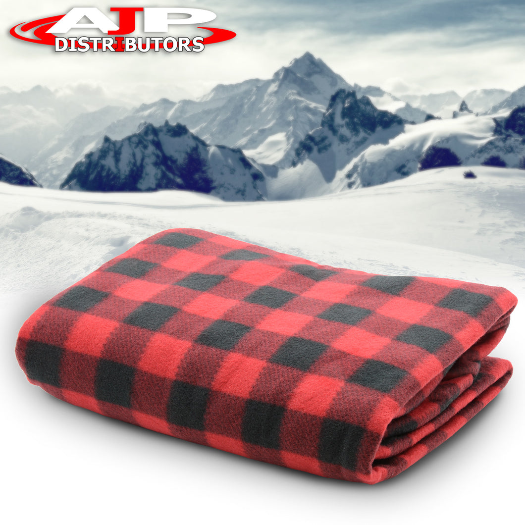 12V Electric Heated Polyester Blanket Black/Red