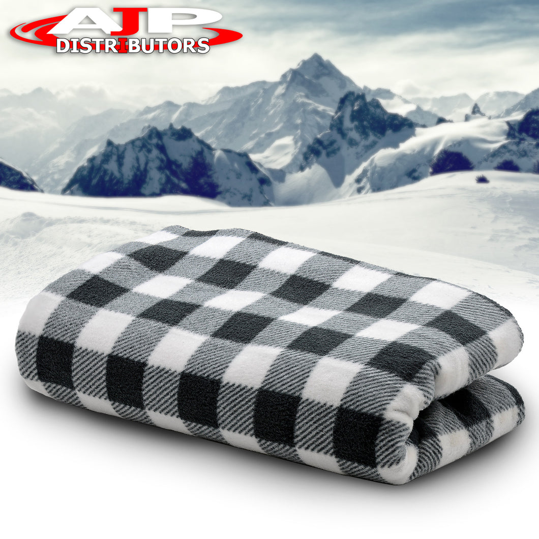 12V Electric Heated Polyester Blanket White/Black