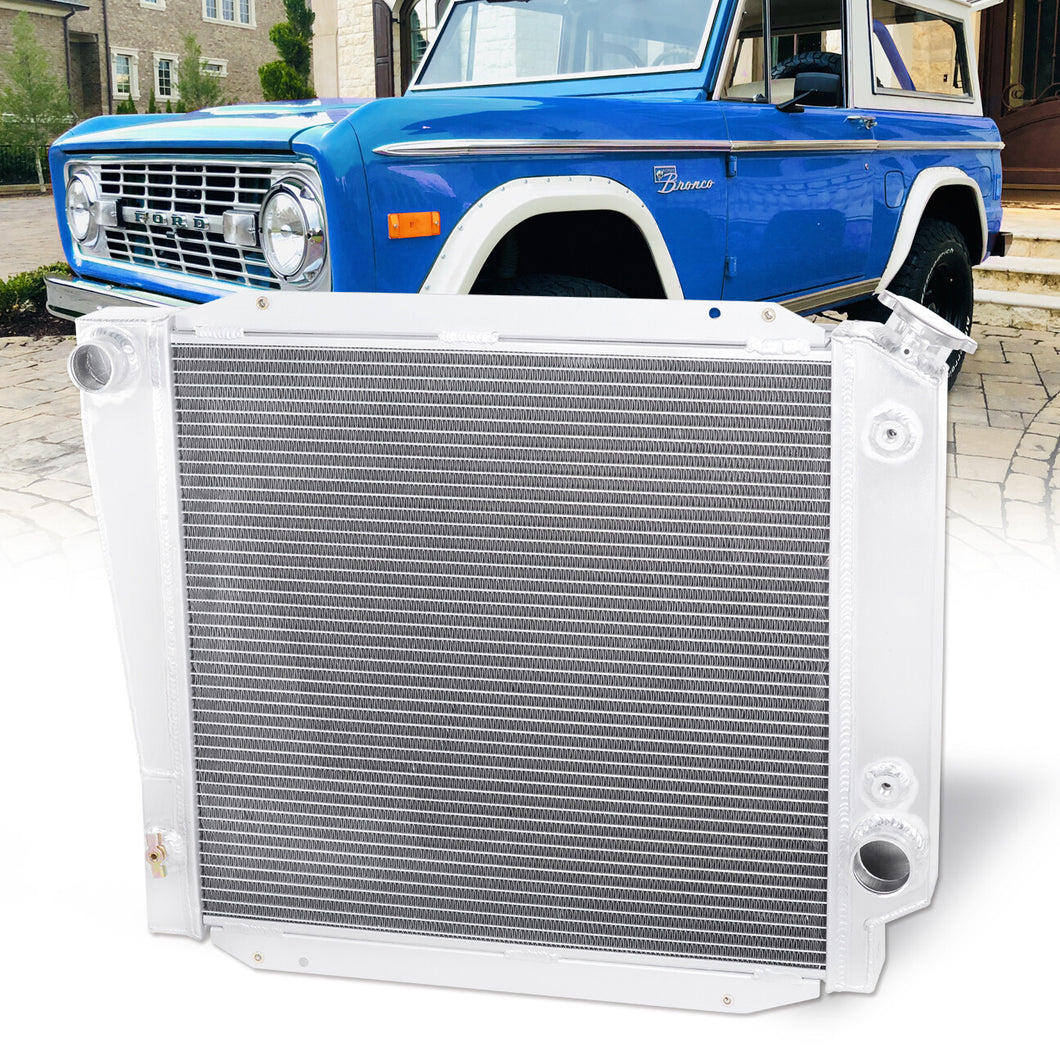 Ford Bronco 302 5.0L V8 1966-1977 Manual Transmission Aluminum Radiator