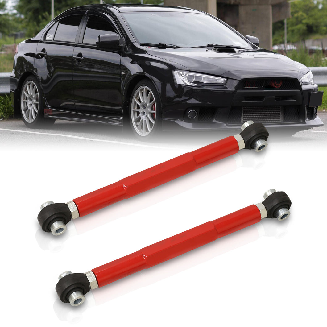 Mitsubishi Lancer EVO X 2008-2015 Rear Lower Adjustable Camber Kit Control Arms Red