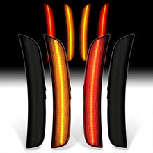 Load image into Gallery viewer, Chrysler 300 2015-2022 4 Piece Front Amber &amp; Rear Red LED Side Marker Lights Smoke Len
