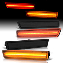 Load image into Gallery viewer, Dodge Challenger 2015-2022 4 Piece Front Amber &amp; Rear Red LED Side Marker Lights Smoke Len
