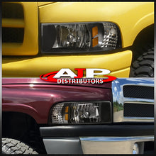 Load image into Gallery viewer, Dodge Ram 1500 2500 3500 1994-2001 1 Piece Headlights Black Housing Clear Len Amber Reflector ( Except sports package models )
