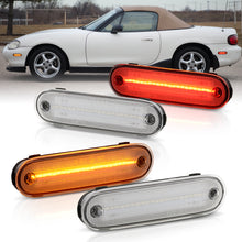 Load image into Gallery viewer, Mazda Miata MX-5 1990-2005 4 Piece Front Amber &amp; Rear Red LED Side Marker Lights Clear Len
