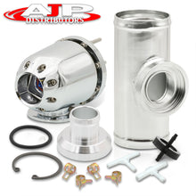 Load image into Gallery viewer, Universal SQV Style Chrome Blow Off Valve BOV + 2.5&quot; Aluminum Adapter Flange Kit
