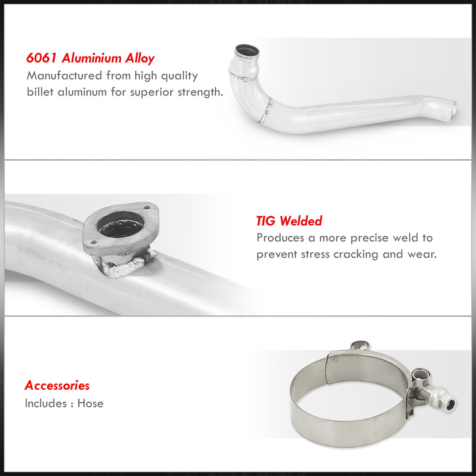 Lexus IS300 20012005 BoltOn Aluminum Polished Piping Kit + Blue Coup