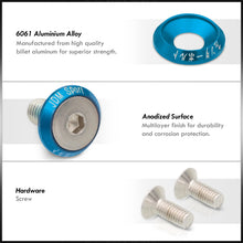 Load image into Gallery viewer, Universal 6 Piece JDM Blue Billet Aluminum Engine Bay Dress Up Kit M8 x 20mm Fender Washer
