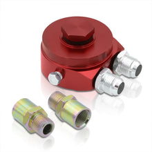 Load image into Gallery viewer, Universal Oil Filter Cooler Sandwich Relocator Adapter Plate Red
