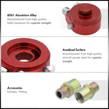 Load image into Gallery viewer, Universal Oil Filter Cooler Sandwich Relocator Adapter Plate Red
