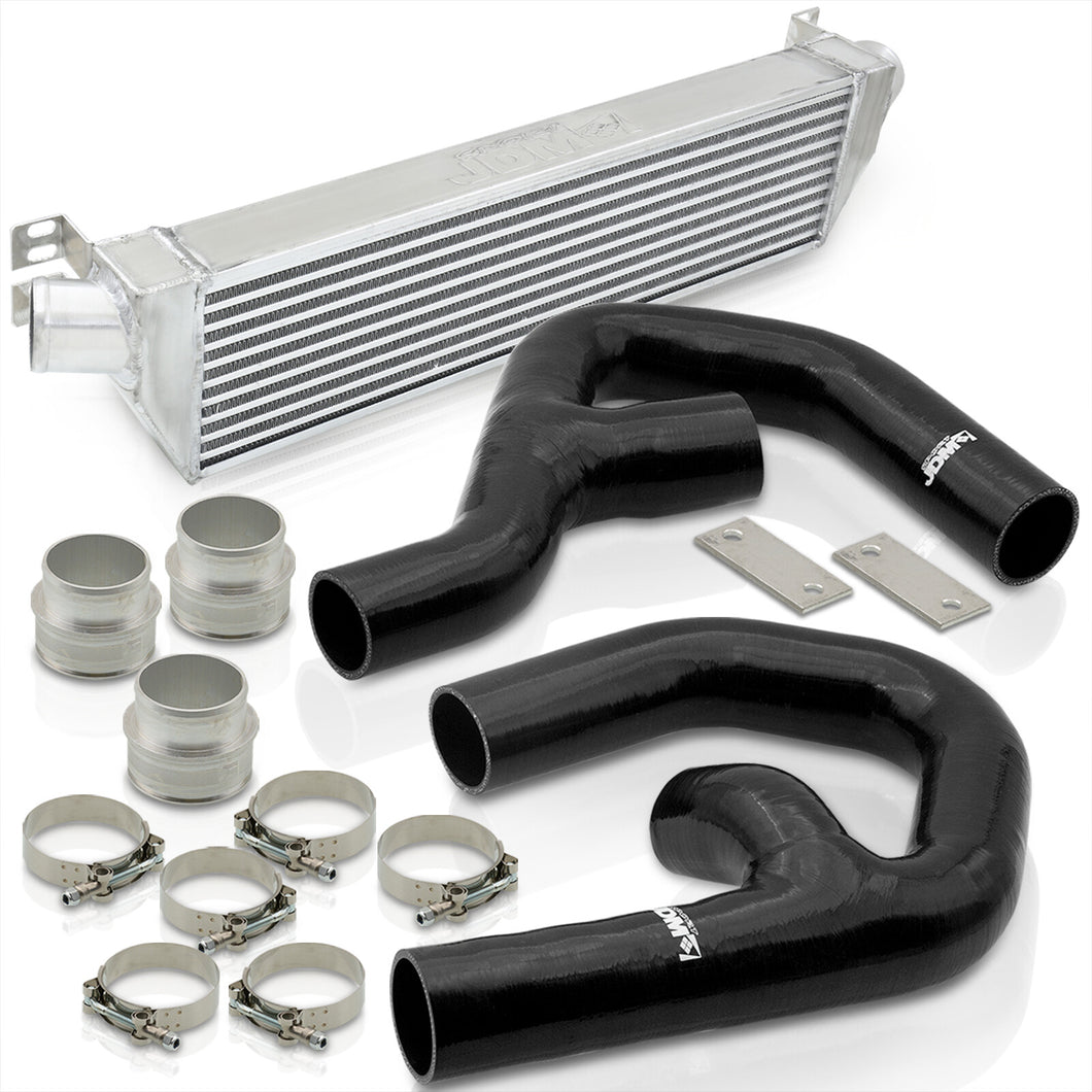 For 2006-2010 Volkswagen VW Golf GTI Jetta / Audi A3 Tube & Fin Turbo Intercooler FMIC + Piping Kit Black Couplers - 2.0L 2.0T FSi Mk5 Mk6 07 08 09