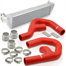 Load image into Gallery viewer, For 2006-2010 Volkswagen VW Golf GTI Jetta / Audi A3 Tube &amp; Fin Turbo Intercooler FMIC + Piping Kit Red Couplers - 2.0L 2.0T FSi Mk5 Mk6 07 08 09
