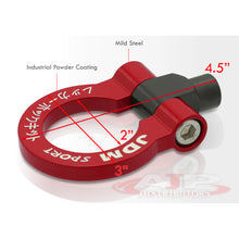 Load image into Gallery viewer, JDM Sport Heavy Duty Mild Steel Red Front Rear Tow Hook Ring (M12 x 1.75 Thread)
