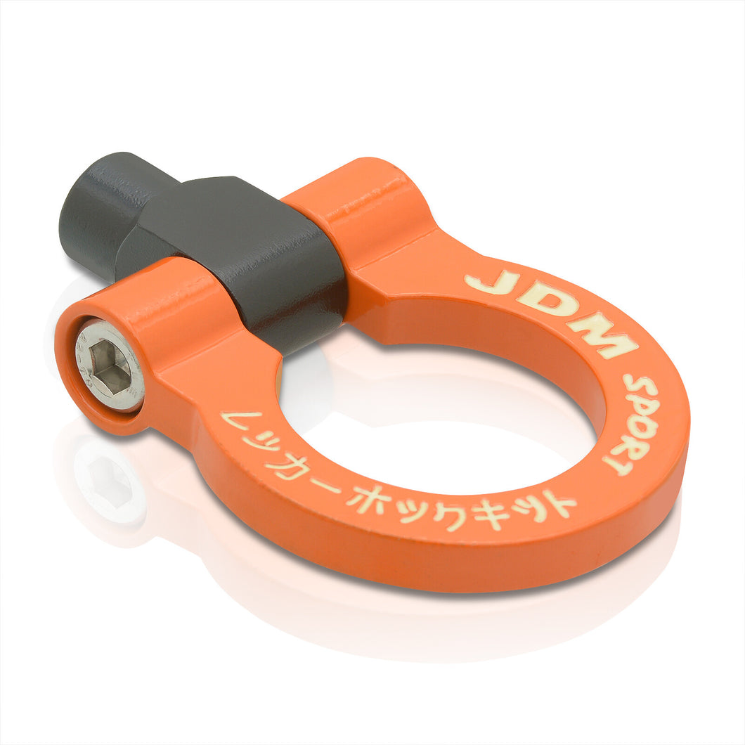 JDM Sport Heavy Duty Mild Steel Orange Front Rear Tow Hook Ring (M12 x 1.75 Thread)