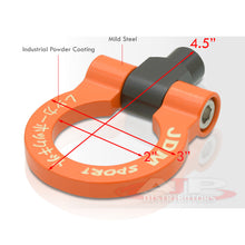 Load image into Gallery viewer, JDM Sport Heavy Duty Mild Steel Orange Front Rear Tow Hook Ring (M12 x 1.75 Thread)
