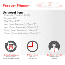 Load image into Gallery viewer, Universal 12&quot; 35mm / 38mm Flexible Wastegate Elbow Dump Tube Pipe
