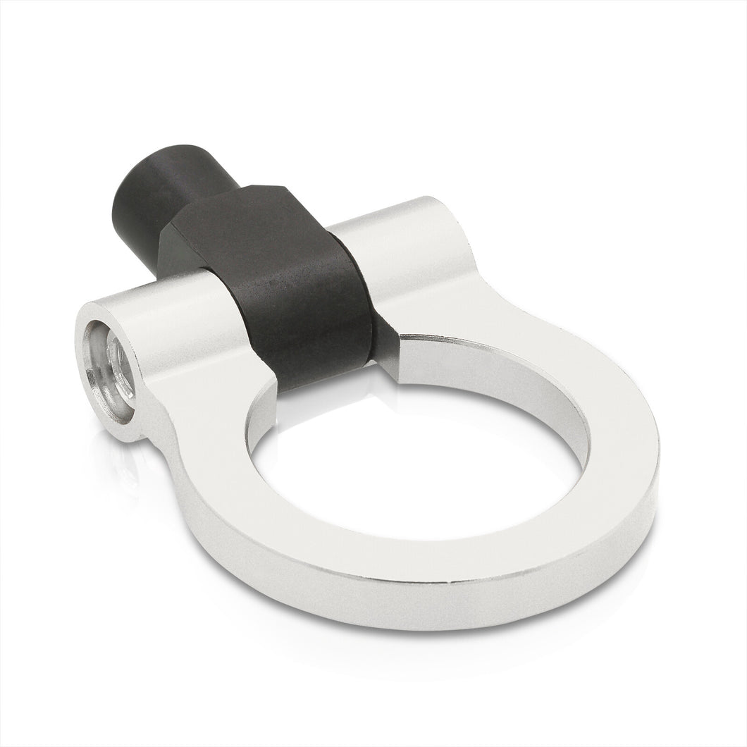 Universal Aluminum Tow Hook Ring Adapter Silver (M12x1.75 Thread)