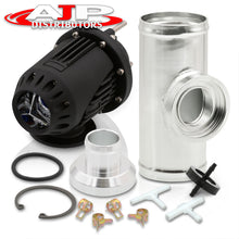 Load image into Gallery viewer, Universal SSQV Style Black Blow Off Valve BOV + 2.5" Aluminum Adapter Flange Kit
