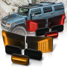 Load image into Gallery viewer, Hummer H2 2003-2009 / H2 SUT 2005-2009 10 Piece Front Amber LED &amp; Rear Red LED Cab Roof Lights Smoked Lens
