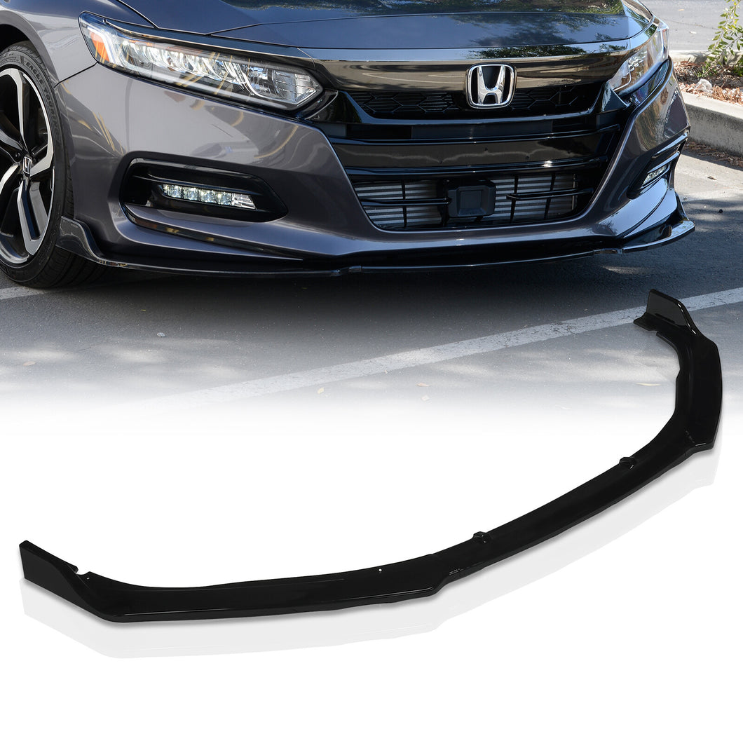 Honda Accord 2018-2020 3-Piece Style Front Bumper Lip Gloss Black
